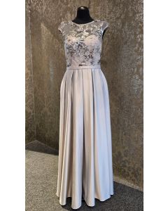 Abendkleid mit Satinrock, silver 