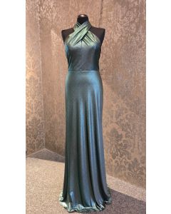 Jerseykleid mit Neckholder, dark green