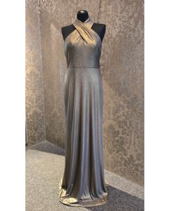 Jerseykleid mit Neckholder, black/gold