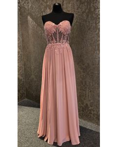 Abendkleid mit Stickerei, pale mauve