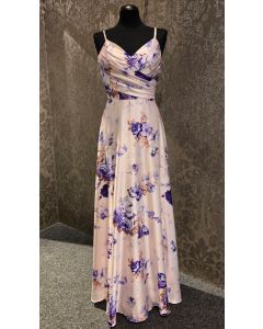 Abendkleid mit Blumenprint, vanilla/print
