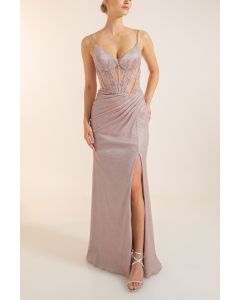 Jerseykleid, rosé/glitter