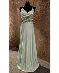 Jerseykleid mit Wasserfallausschnitt, mint