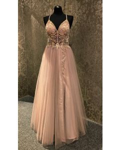 Abendkleid mit Schlitz, cappuccino cake