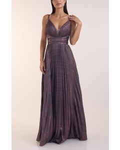 Abendkleid mit Plisseerock, multi rose