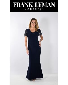 Abendkleid mit Perlen, midnight blue