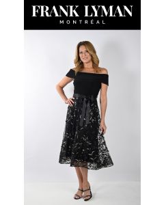 Kleid mit Carmenausschnitt, black/gold