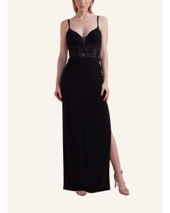 Jerseykleid mit Spitze, black