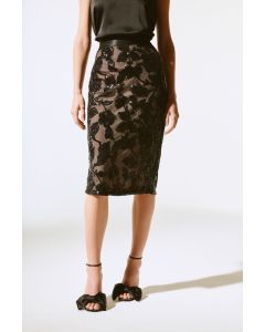 Spitzenrock, black/nude