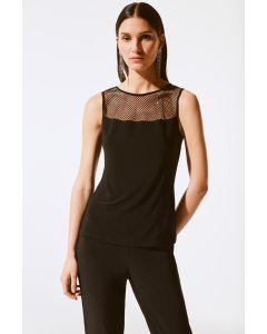 Top mit Mesheinsatz, black