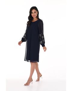 Kleid mit Puffärmel, midnight blue