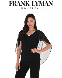 Bluse mit Überwurf, midnight/silver