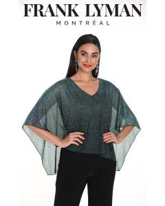 Bluse mit Überwurf, teal/black