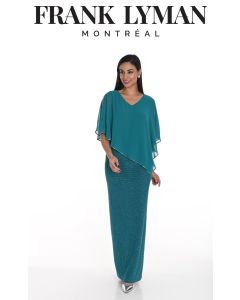 Abendkleid mit Überwurf, teal blue