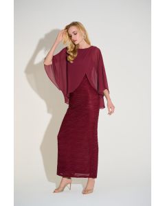 Jerseykleid mit Überwurf, merlot