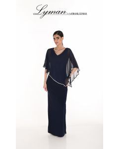 Abendkleid mit Überwurf, midnight