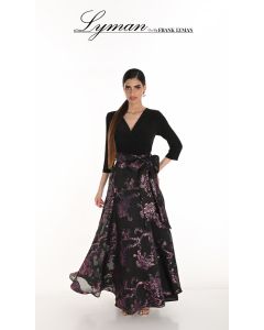 Abendkleid, black/pink 