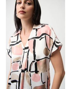 Da-Bluse, vanille/multi