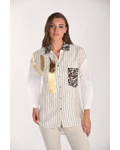 Long-Bluse, off white