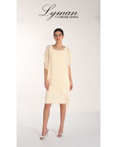Kleid mit Überwurf, custard
