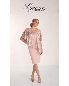 Kleid mit Überwurf, lychee