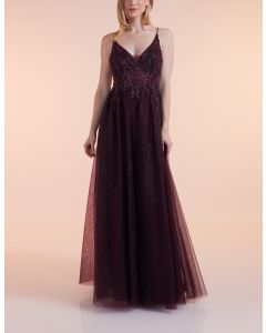 Abendkleid mit Glitzertüll, purple rain