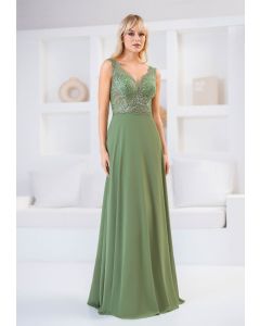 Abendkleid mit Chiffonrock, peppermint green