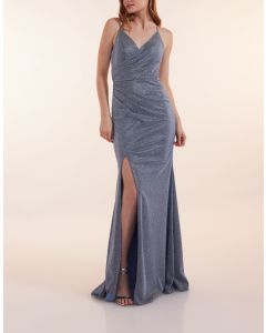 Jerseykleid mit Glitzer, blue/silver