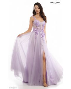 Abendkleid mit Bl&uuml;ten-Aine, lilac