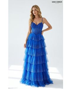 Abendkleid mit Stufen-Rosalind, royal blue