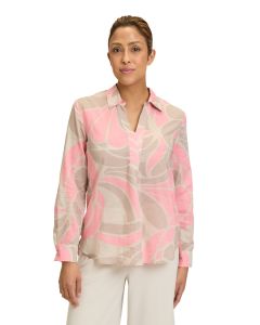 Da-Bluse, beige/flamingo