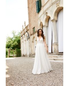 Brautkleid tiefer Ausschnitt,ivory