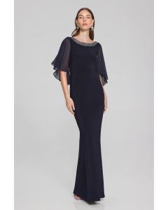 Abendkleid mit Arm, midnight blue