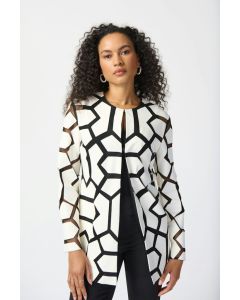 Mesh-Jacke aus Lederimitat, vanilla/black