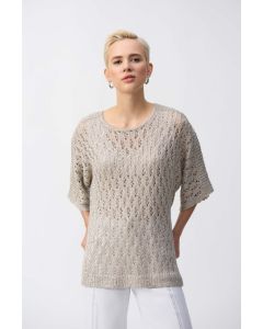 Pointelle-Pullover, champagner
