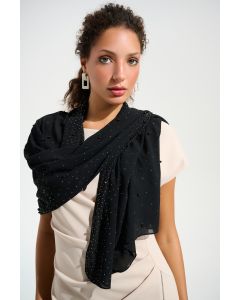 Tuch mit Perlen, midnight blue