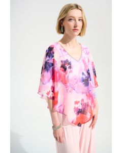 Da-Bluse mit Überwurf, altrose/multi