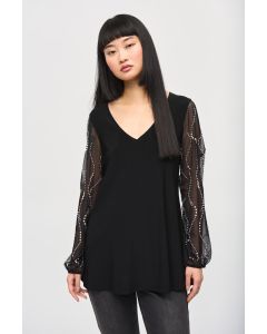 Tunika mit Perlen, black