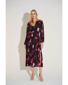 Plisseekleid, black/multi