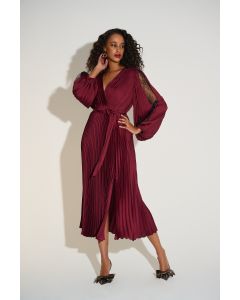 Plisseekleid, merlot