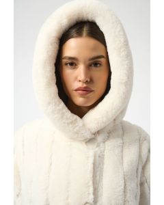 Plüschmantel, beige