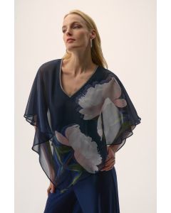 Da-Bluse mit Überwurf, midnight blue/multi