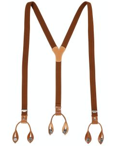 Hosenträger, Leder/Knöpfe, cognac