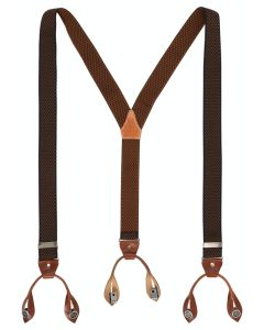 Hosenträger, Leder/Knöpfe, cognac/blue