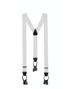 Hosenträger, Leder/Knöpfe, white/black
