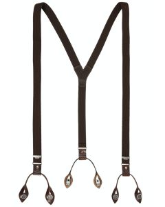 Hosenträger, Leder/Knöpfe, brown