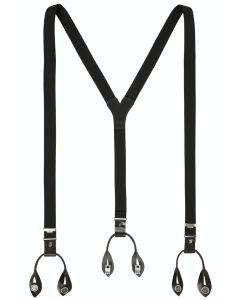 Hosenträger, Leder/Knöpfe, black