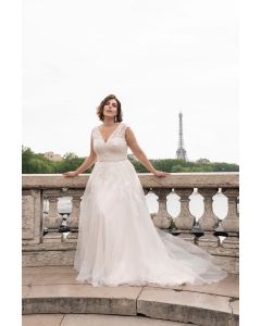 Brautkleid mit Glitzergürtel,rosé/ivory
