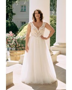 Brautkleid mit floraler Spitze,beige/ivory