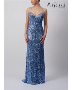 Paillettenkleid, powder blue